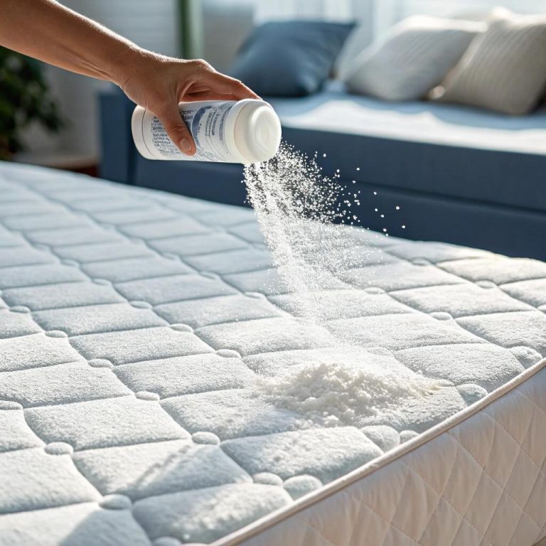 Applying baking soda for mattress odor removal