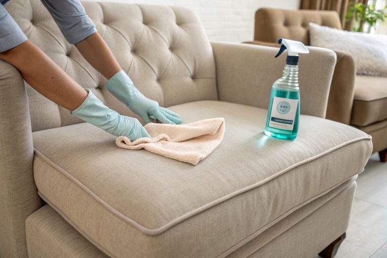 Upholstery stain removal cleaning process
